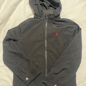 Boys Polo by Ralph Lauren Black Lightweight Rain Jacket with Hood